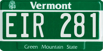 VT license plate EIR281