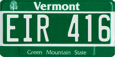 VT license plate EIR416