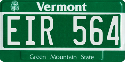 VT license plate EIR564