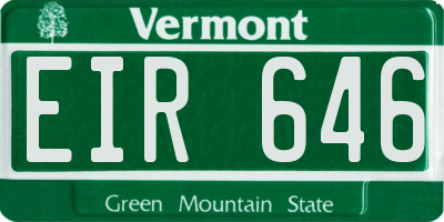 VT license plate EIR646