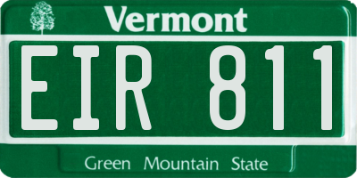 VT license plate EIR811