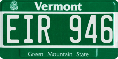 VT license plate EIR946