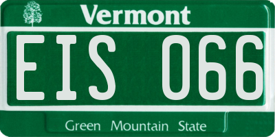 VT license plate EIS066