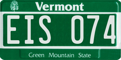 VT license plate EIS074