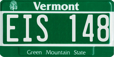 VT license plate EIS148