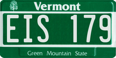 VT license plate EIS179