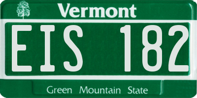 VT license plate EIS182