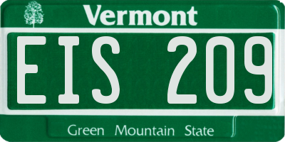 VT license plate EIS209