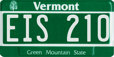 VT license plate EIS210