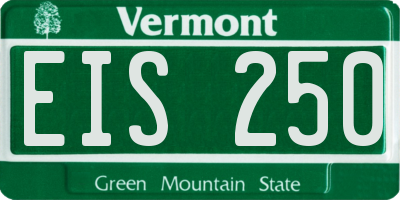VT license plate EIS250