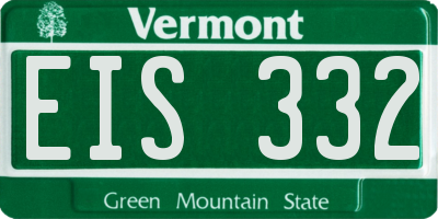 VT license plate EIS332