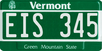 VT license plate EIS345
