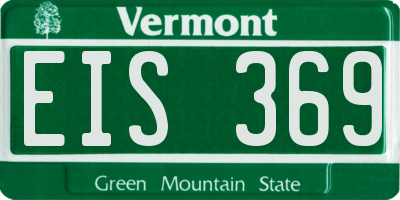 VT license plate EIS369