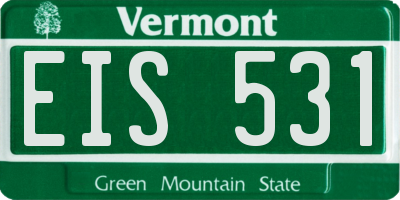 VT license plate EIS531