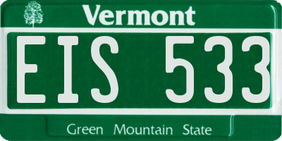 VT license plate EIS533