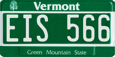 VT license plate EIS566