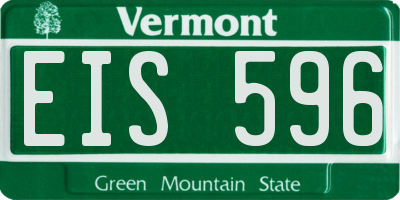 VT license plate EIS596