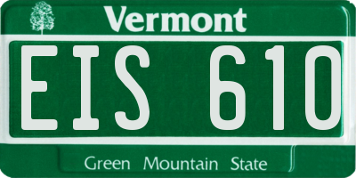 VT license plate EIS610