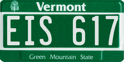 VT license plate EIS617