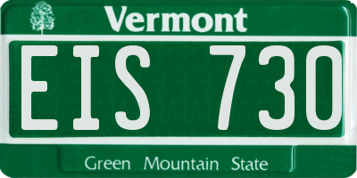 VT license plate EIS730