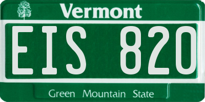 VT license plate EIS820