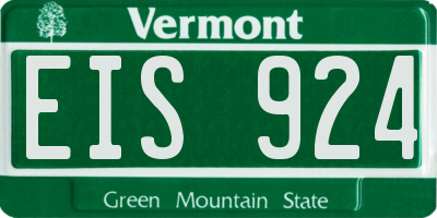 VT license plate EIS924