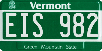 VT license plate EIS982