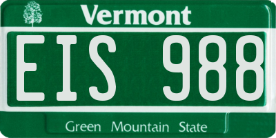 VT license plate EIS988