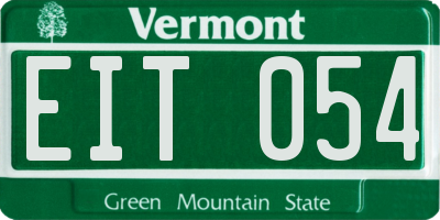 VT license plate EIT054