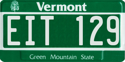 VT license plate EIT129