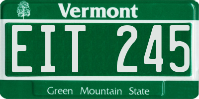 VT license plate EIT245