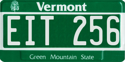 VT license plate EIT256