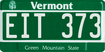 VT license plate EIT373