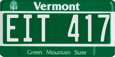 VT license plate EIT417