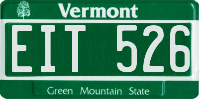 VT license plate EIT526
