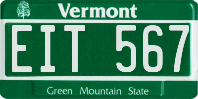 VT license plate EIT567