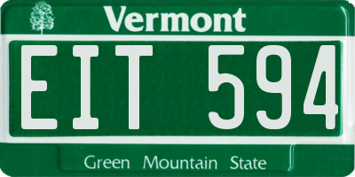 VT license plate EIT594