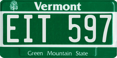 VT license plate EIT597