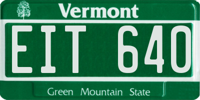VT license plate EIT640