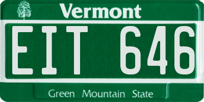 VT license plate EIT646
