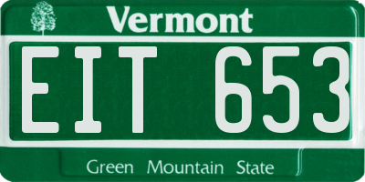 VT license plate EIT653