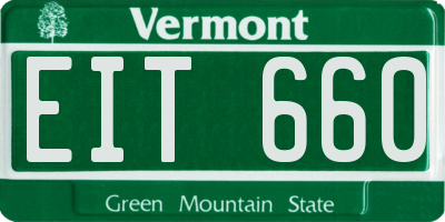 VT license plate EIT660