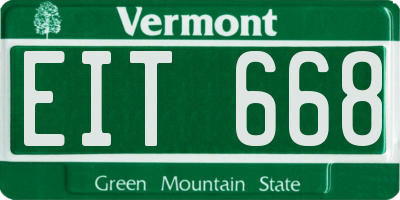 VT license plate EIT668