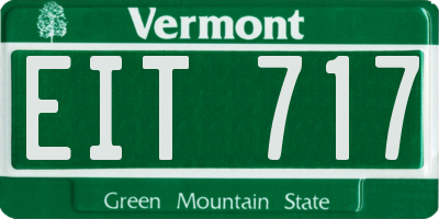 VT license plate EIT717