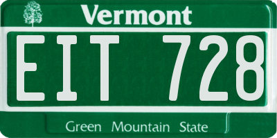 VT license plate EIT728