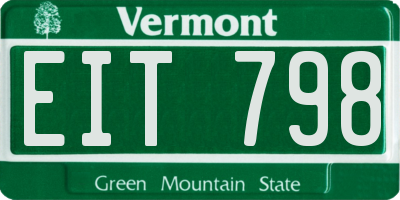 VT license plate EIT798