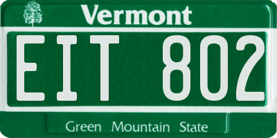 VT license plate EIT802
