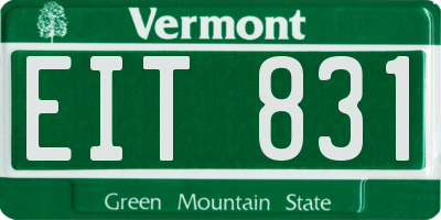 VT license plate EIT831