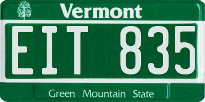 VT license plate EIT835