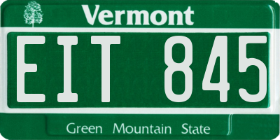 VT license plate EIT845